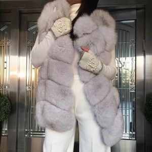 Real fox fur vest